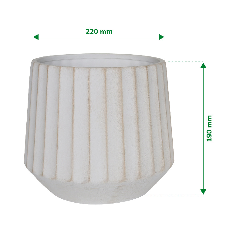 Ghiveci flori VERVE, teracota, D 22 cm, bej