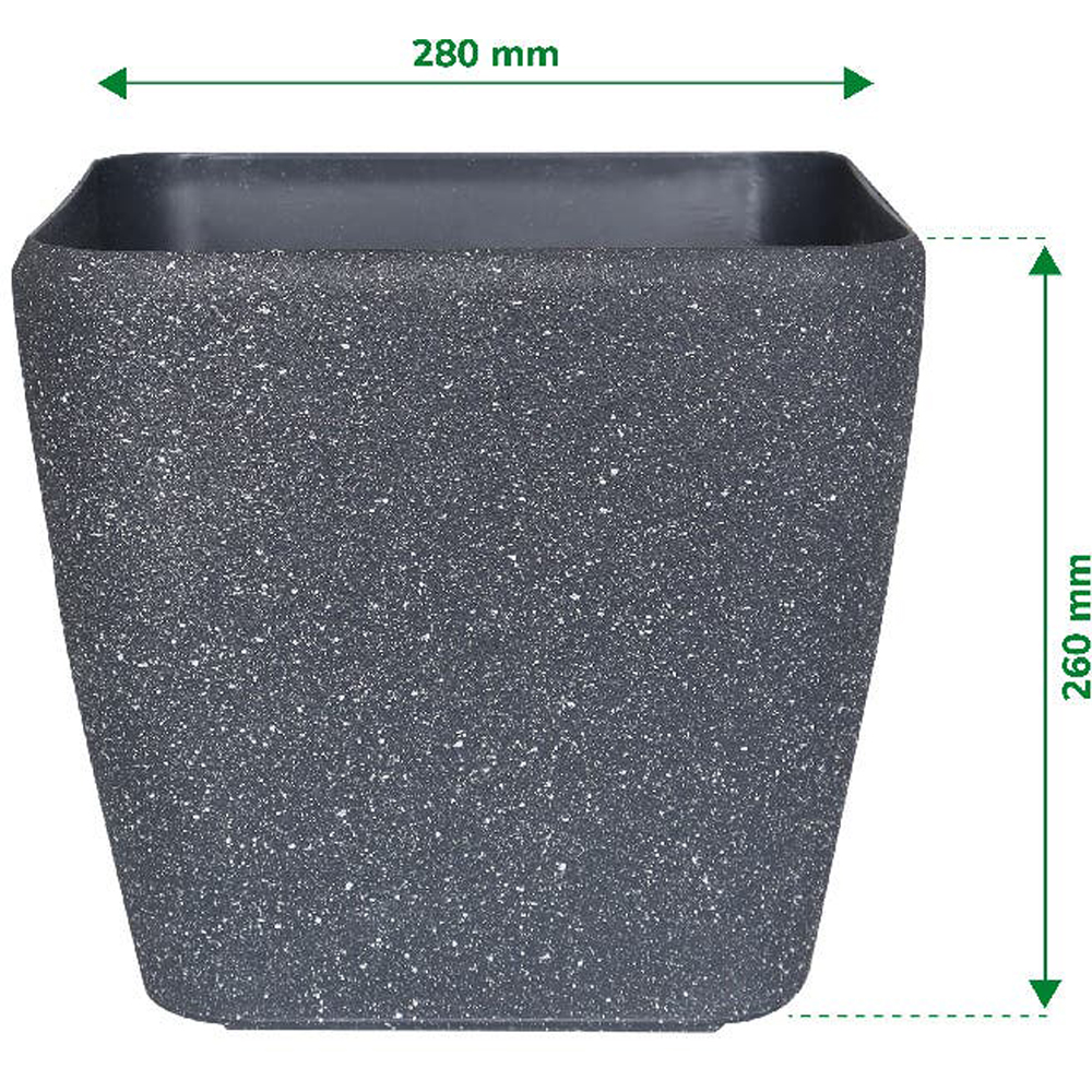 Ghiveci flori VERVE, plastic, D 28 cm, negru