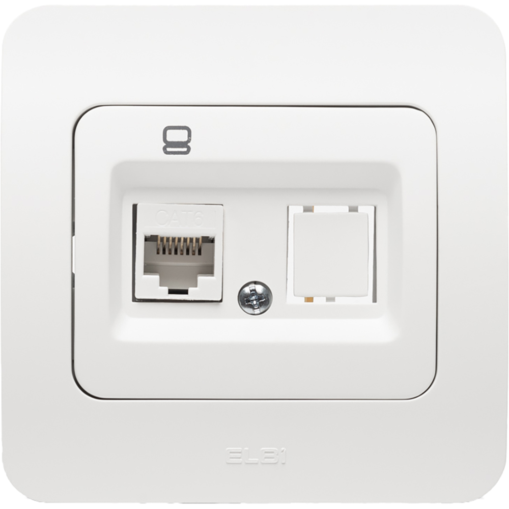 Priza internet ELBI EL0072894, IP20, alb