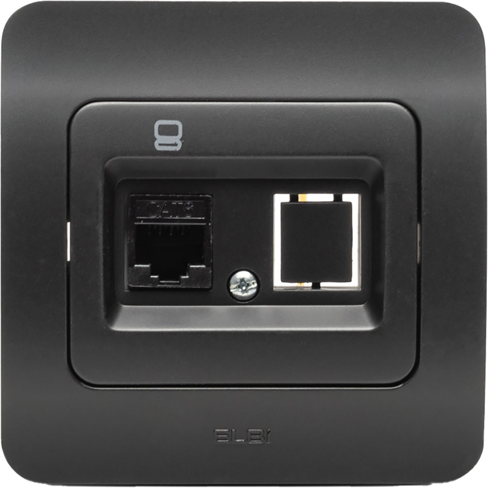 Priza internet ELBI EL0072914, IP20, negru mat
