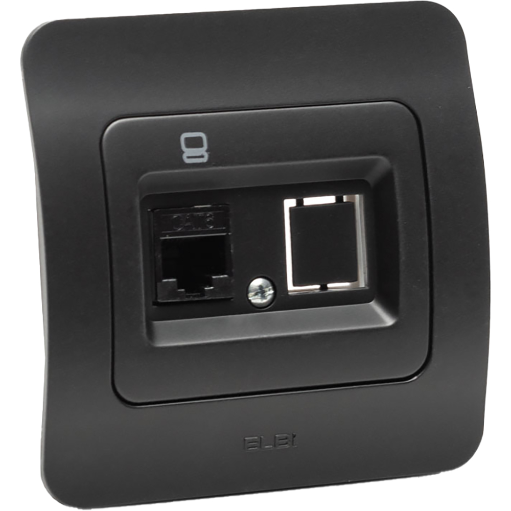Priza internet ELBI EL0072914, IP20, negru mat