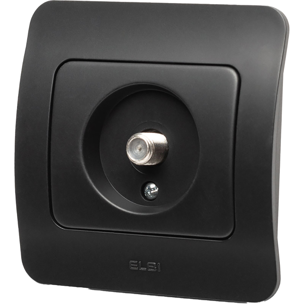 Priza TV ELBI EL0072913, IP20, negru mat