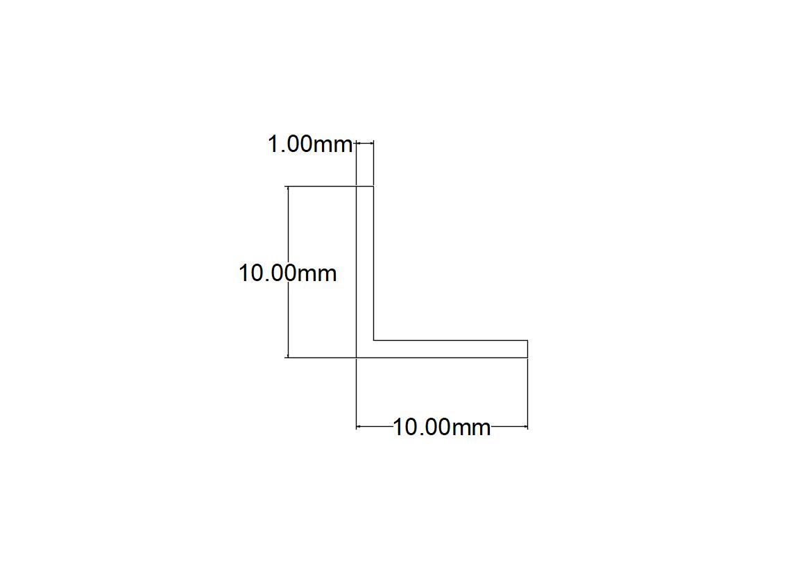 CORNIER ALU BRUT 10X10X1MM 1M
