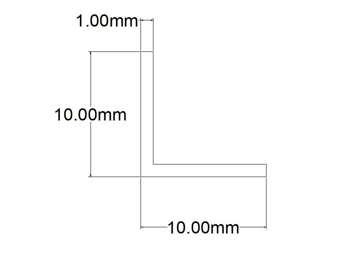 CORNIER ALU ANOD 10X10X1MM 2.5M