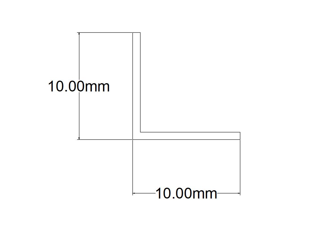 CORNIER PVC ALB 10X10MM 2.50M