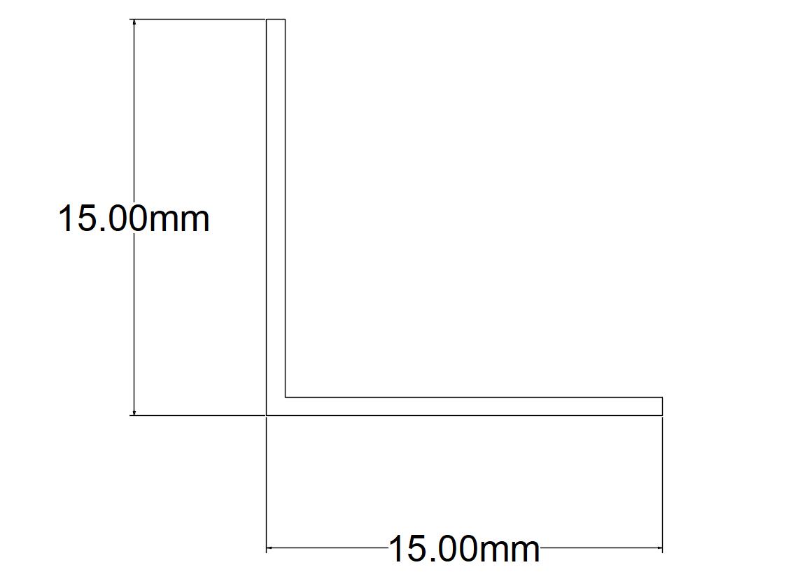 CORNIER PVC ALB 15X15MM 2.50M