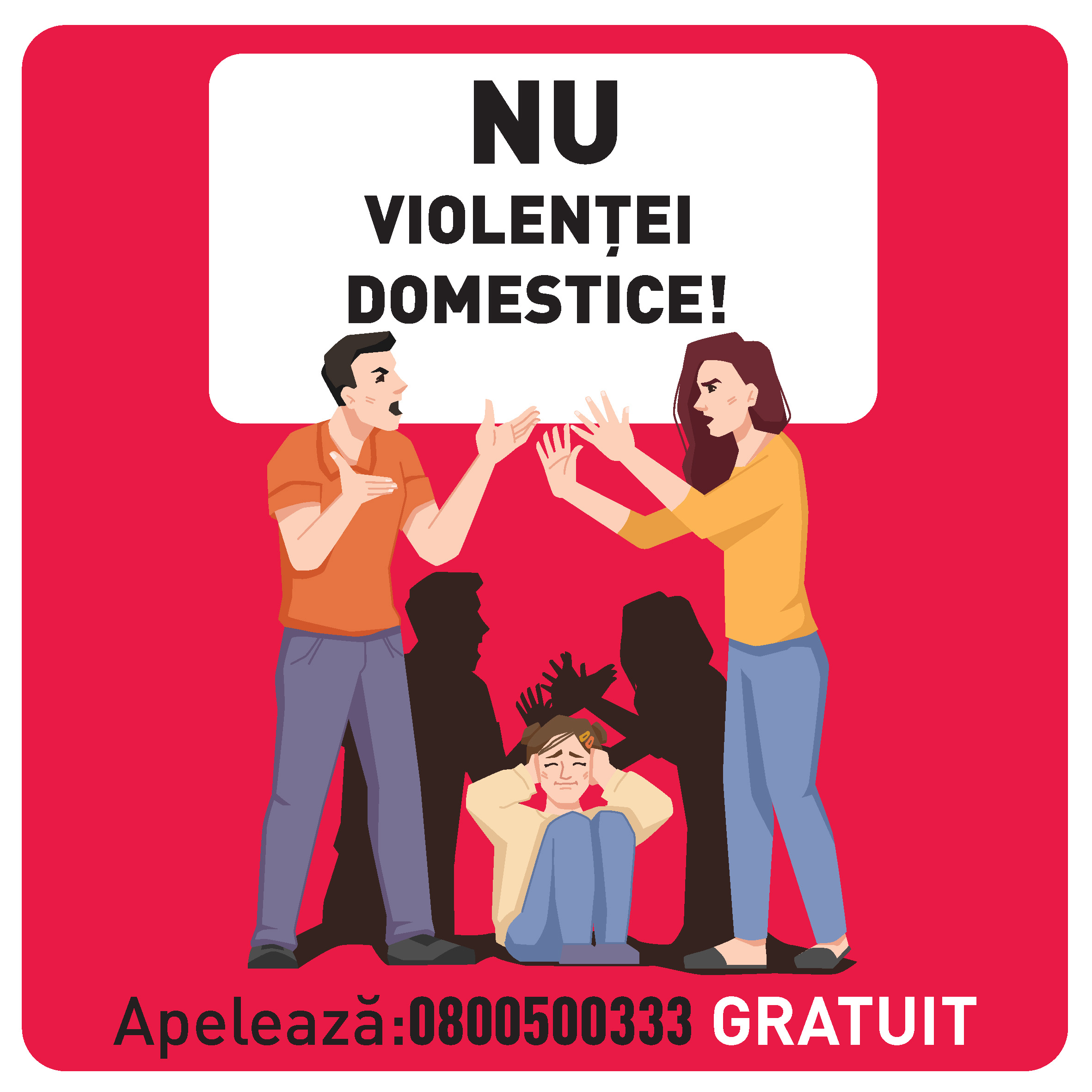 Semn "Stop violentei", 20 x 20 cm