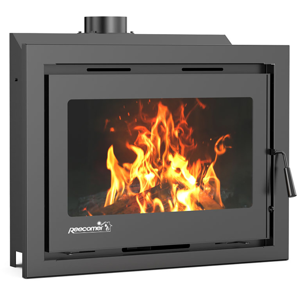 Focar semineu combustibil solid REECOMER FS-16, 16kW, 95 x 55 x 86 cm, negru mat