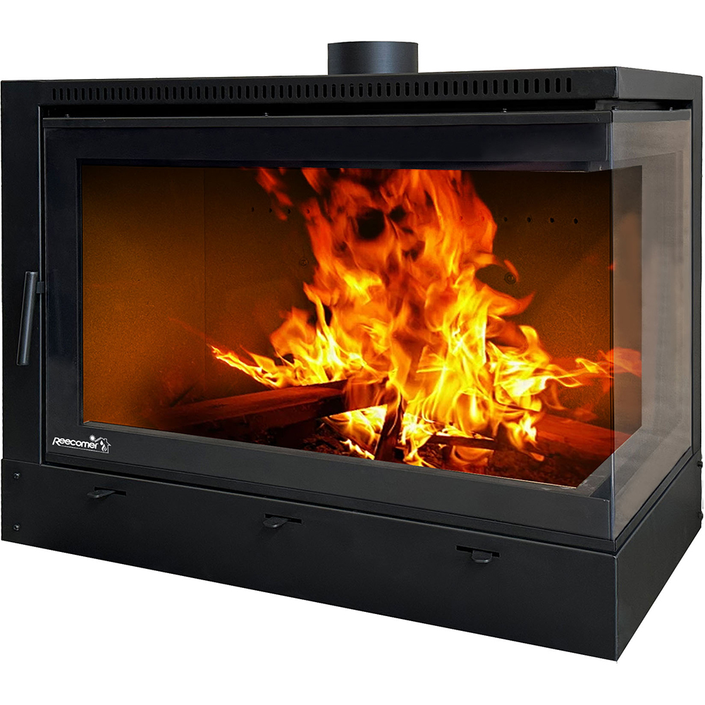 Focar semineu colt REECOMER FS-CD12, 12kW, 100 x 50 x 74.6 cm, negru