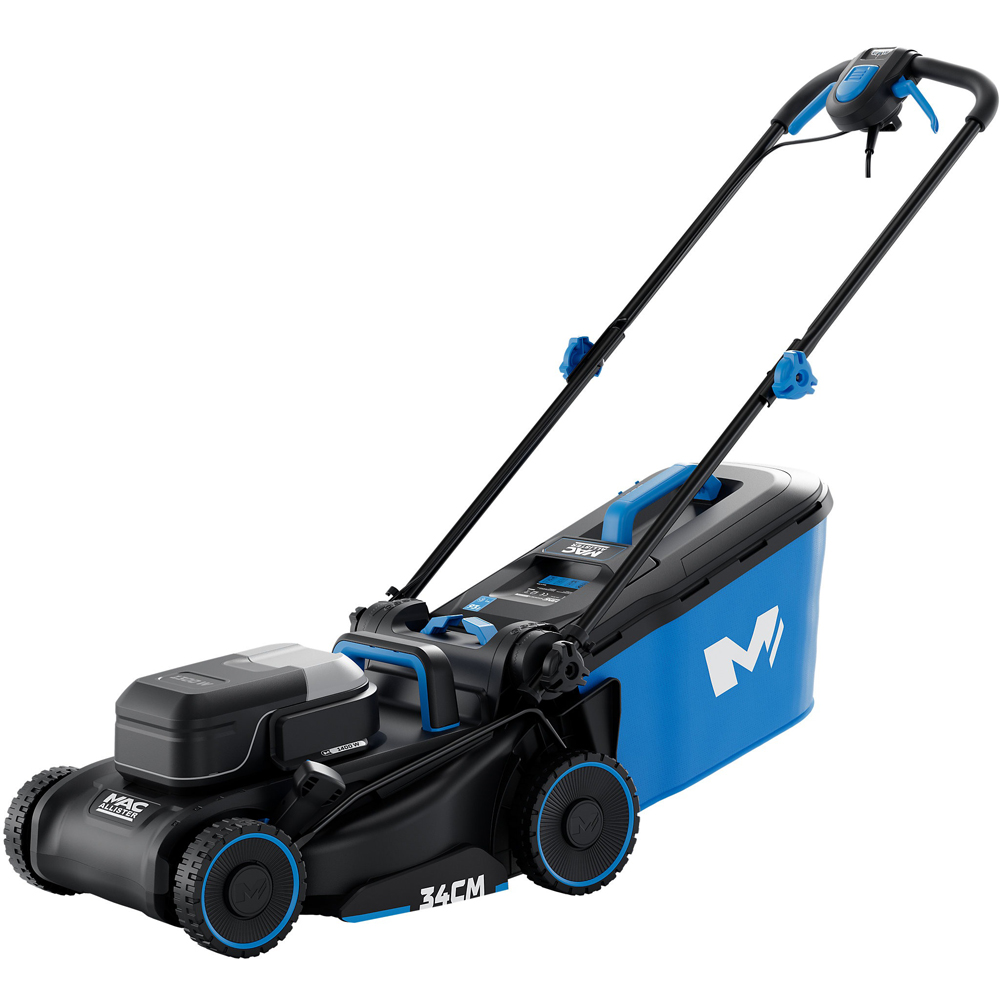 Masina de tuns iarba MAC ALLISTER, Electrica, 1400W, latime taiere 34 cm, cos 35L, albastru-negru