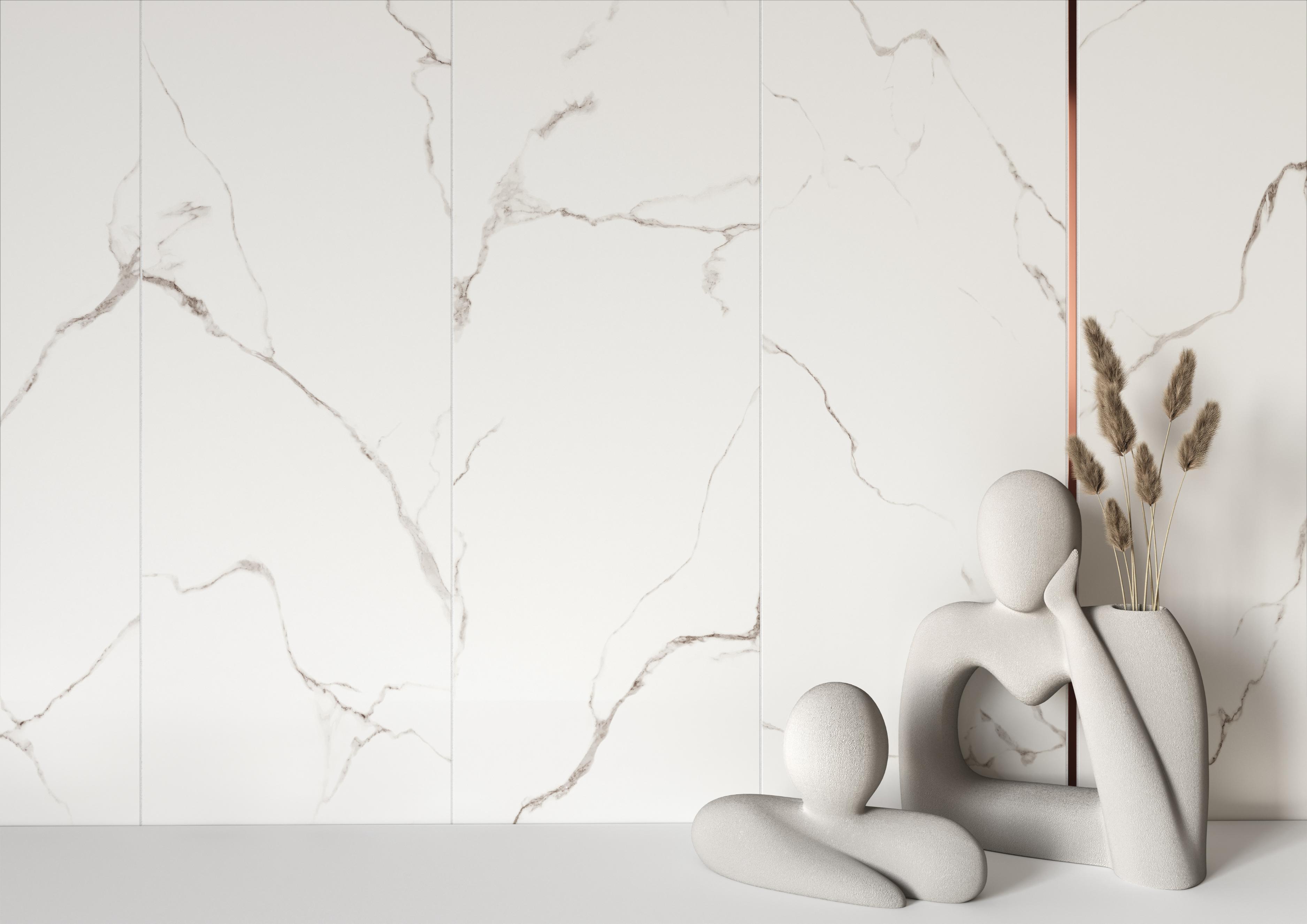 Fraianta interior Cersanit Side Calacatta Stone, 29 x 89 cm, 1.29 mp/cutie, alb