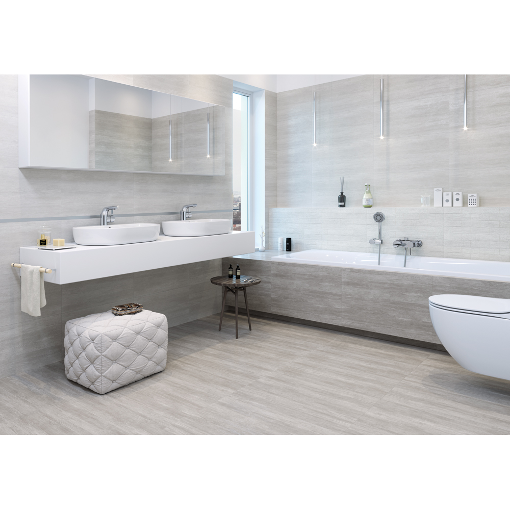Gresie exterior/interior Cersanit Desa Wood, 29.7 x 59.8 cm, 1.6 mp/cutie, gri