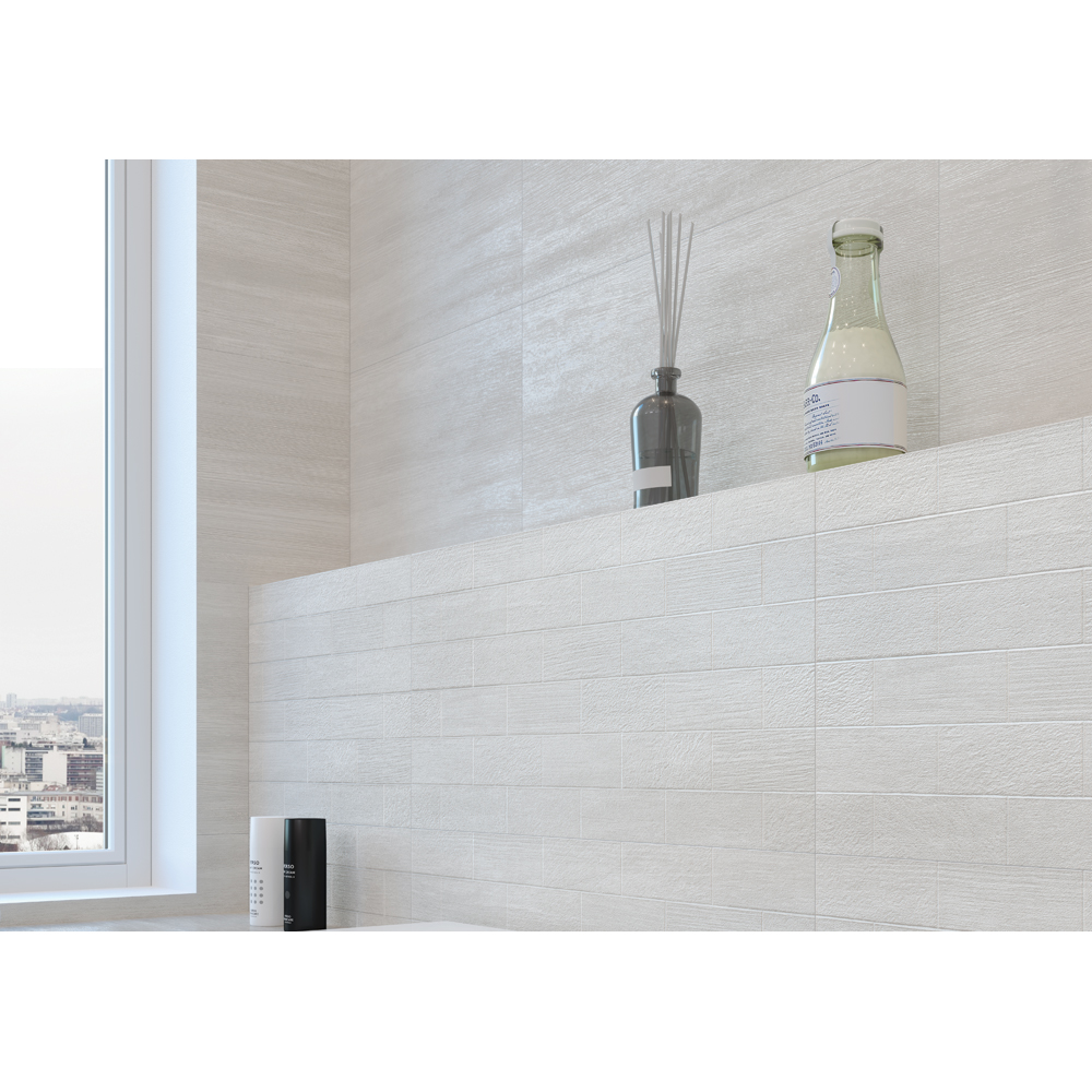 Gresie exterior/interior Cersanit Desa Wood, 29.7 x 59.8 cm, 1.6 mp/cutie, alb