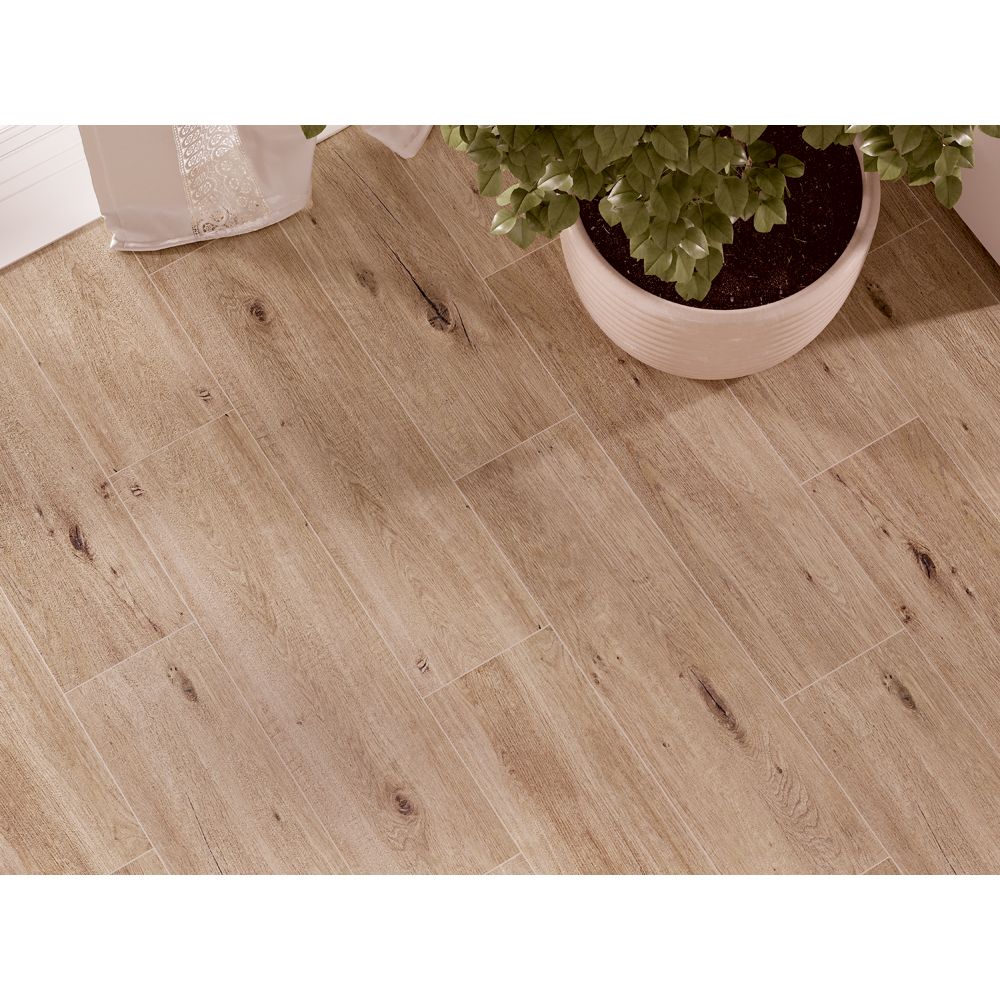 Gresie interior/exterior Cersanit Forwood, 60 x 18.5 cm, 1 mp/cutie, maro deschis