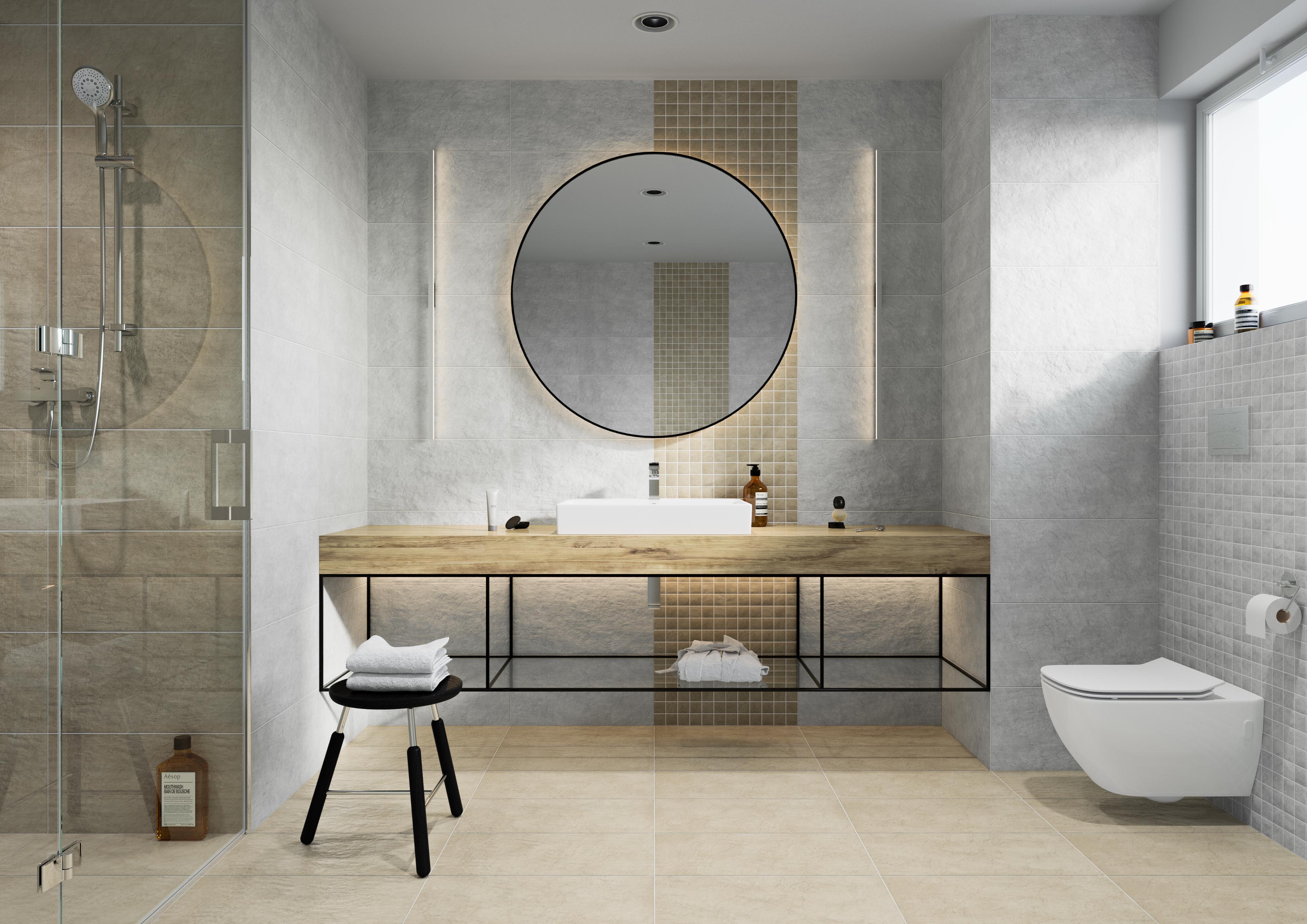 Gresie interior/exterior Cersanit Pietra, 60 x 30 cm, 1.6 mp/cutie, gri deschis