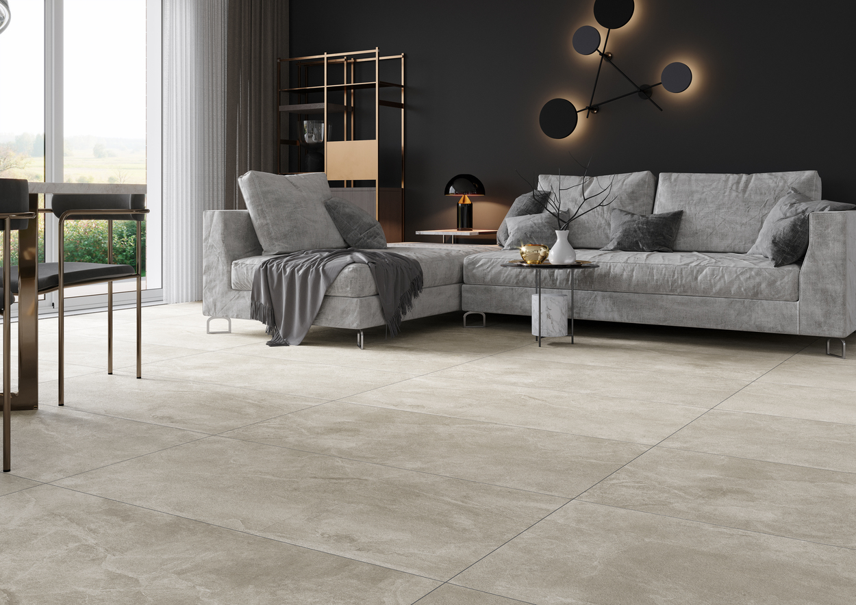 Gresie interior/exterior Cersanit Duello, 120 x 60 cm, 1.43 mp/cutie, gri