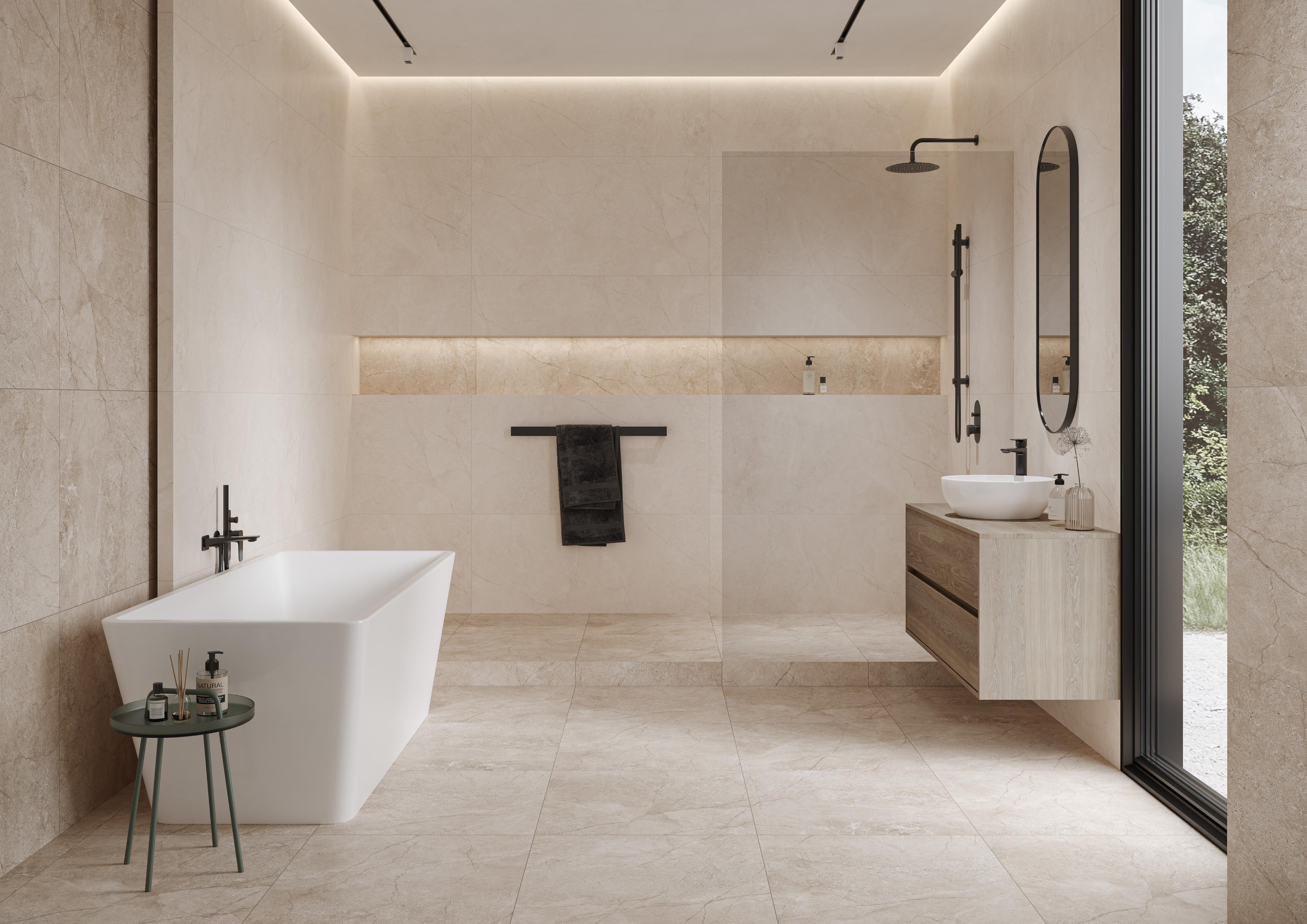Gresie interior/exterior Cersanit Eiden, 120 x 60 cm, 1.43 mp/cutie, crem