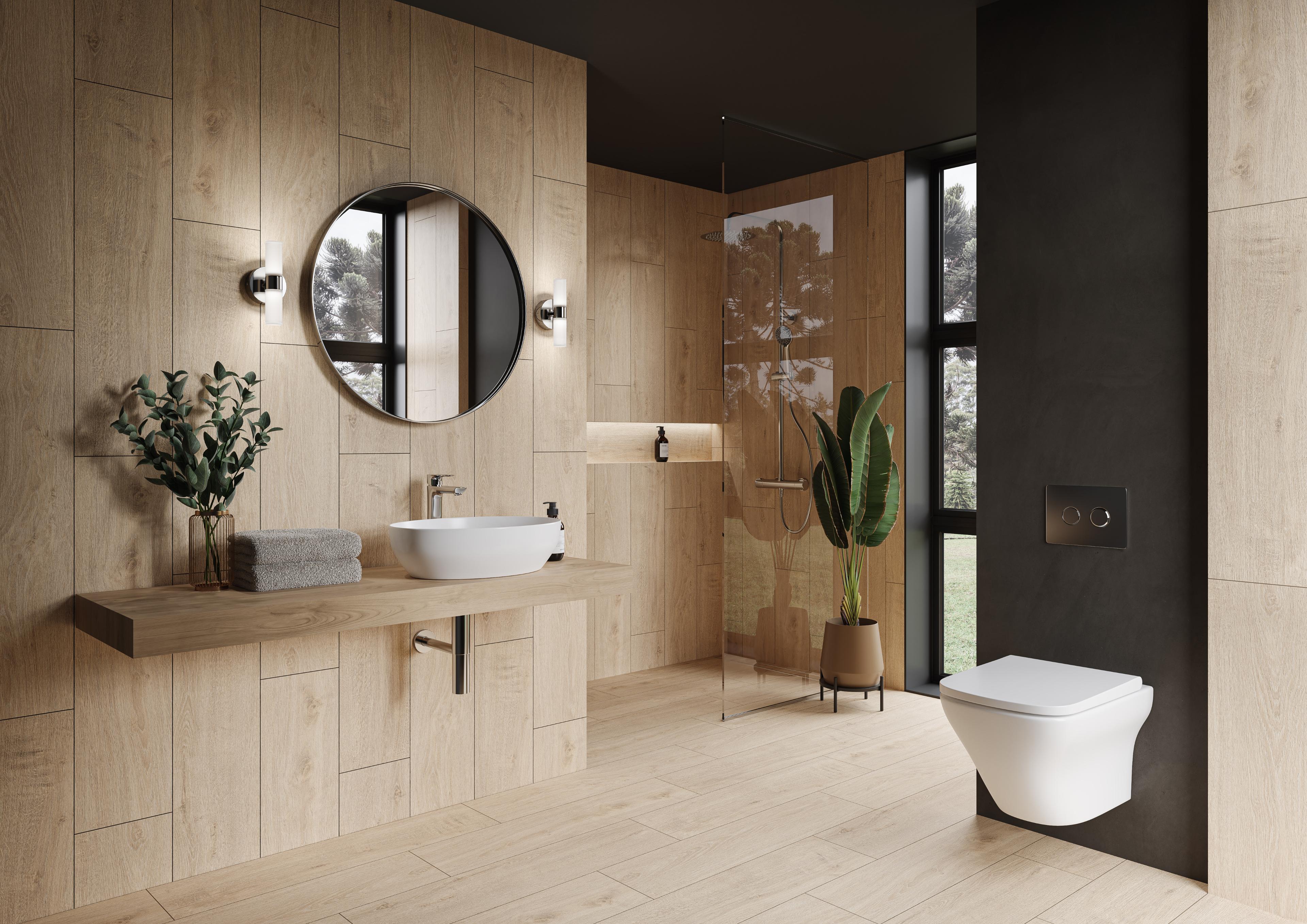 Gresie interior/exterior Cersanit Laren Wood, 89 x 22 cm, 0.97 mp/cutie, crem