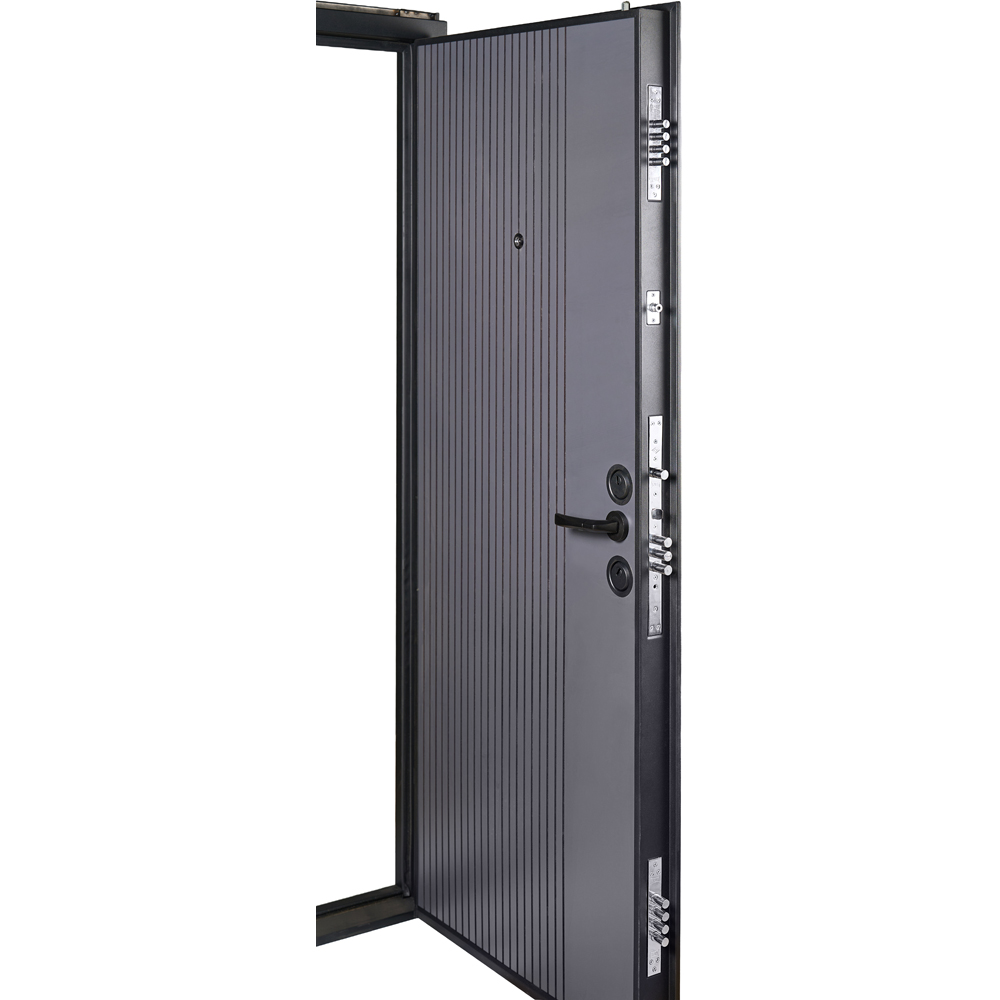 Usa exterior BELLA CASA BC400, fara geam, dreapta, metal, 80 x 194 cm, maro