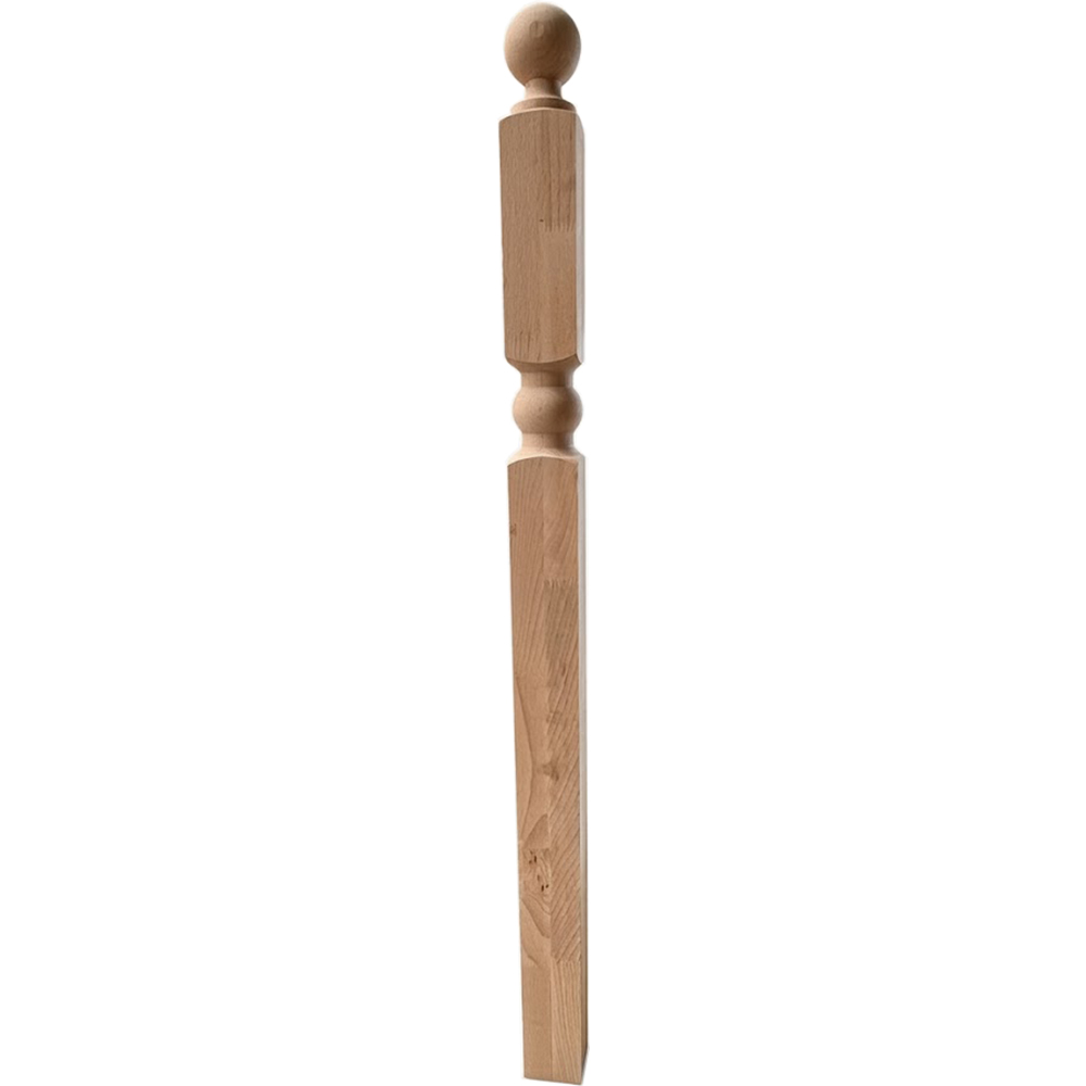 Balustru cap strunjit, fag, 1130 x 70 x 70 mm, natur