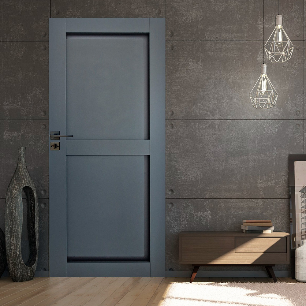 Usa interior Pamate A04, cu plexiglas, reversibila, MDF, 60 x 204 cm, gri antracit