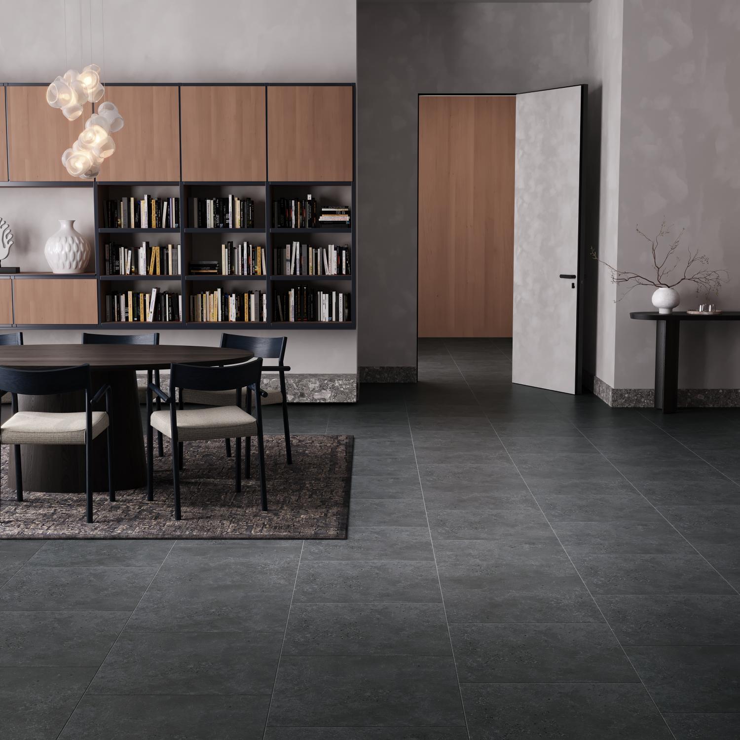 Gresie interior/exterior Walk, antracit, portelanata, 60 x 60 cm, 1.44 mp/cutie, PEI 4