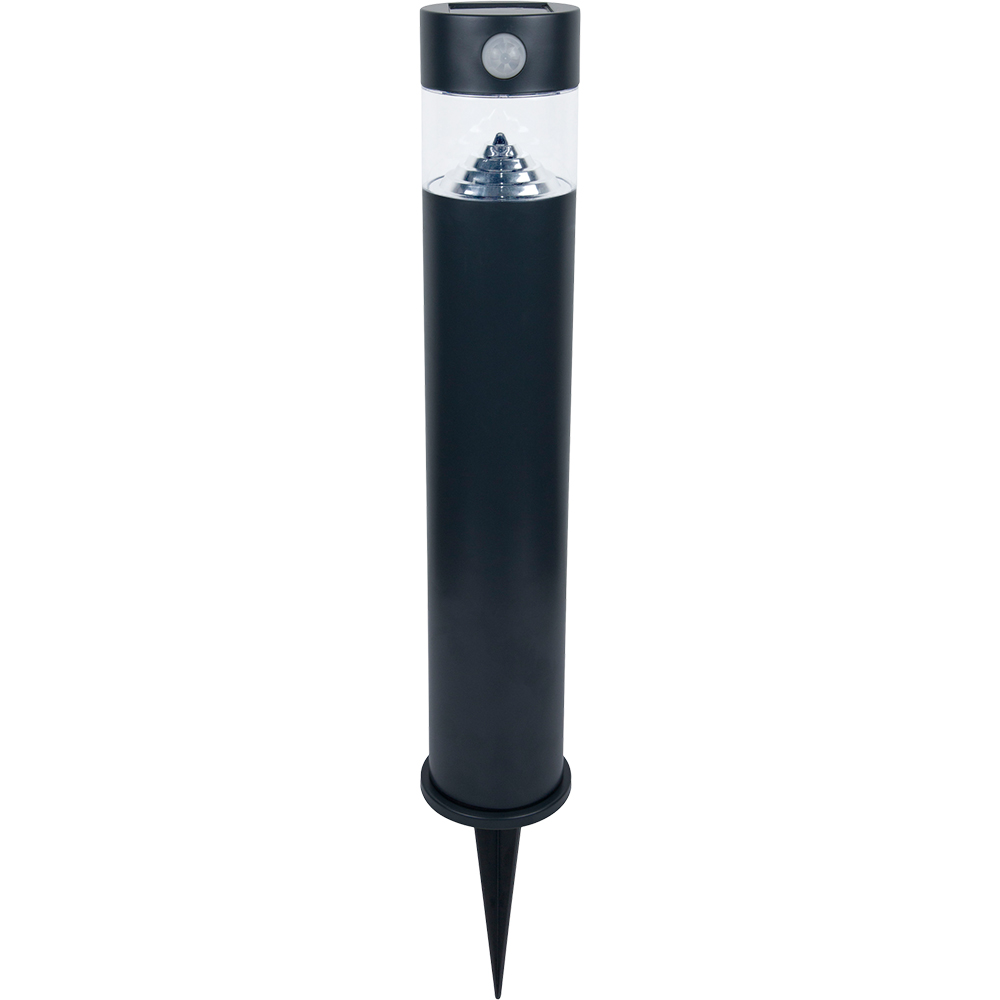 Stalp solar cu senzor, 1.1W, LED incorporat, 49.8 cm, negru
