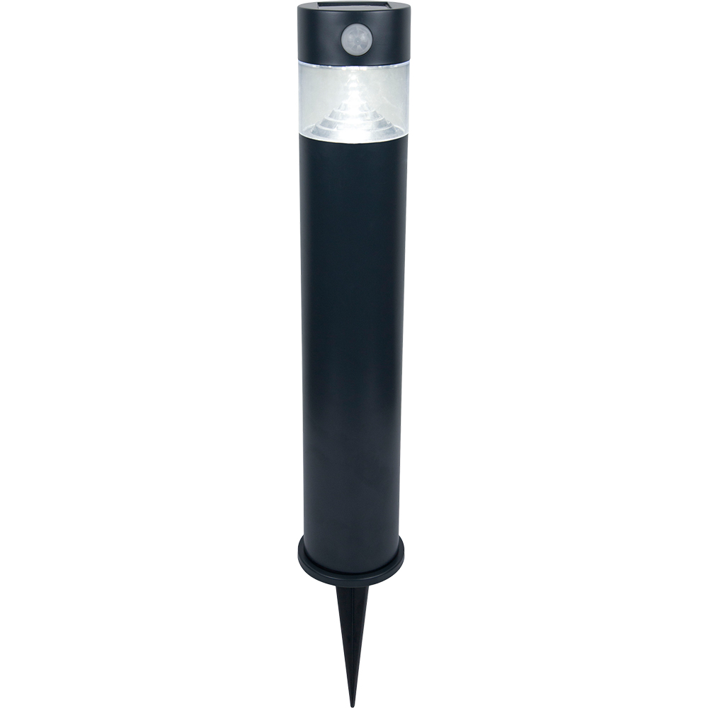 Stalp solar cu senzor, 1.1W, LED incorporat, 49.8 cm, negru