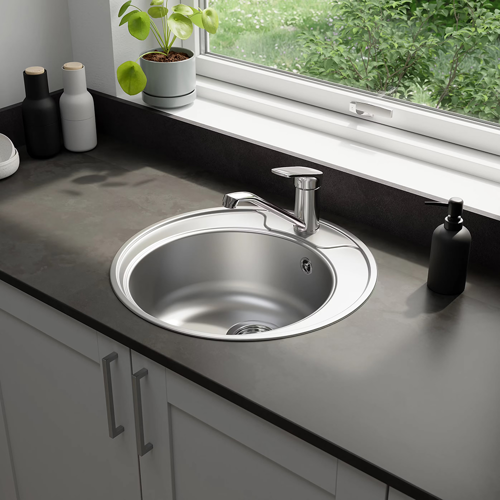 Chiuveta bucatarie Cooke & Lewis Quimby, 1 cuva, 49 cm, inox