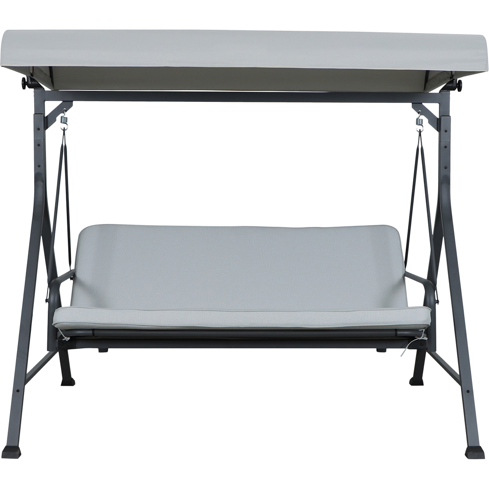 Balansoar pat gradina GOODHOME, 3 locuri, copertina, 200 x 130 x 183.5 cm, gri
