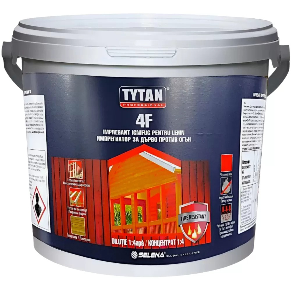 Impregnant ignifug 4F pentru lemn TYTAN, 5 kg
