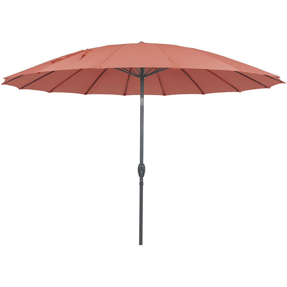 Umbrela gradina inclinabila GOODHOME Temara, 3 m, UPF30, deschidere tip manivela, aluminiu, maro teracota