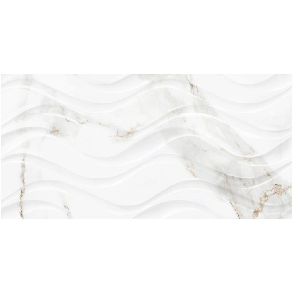 Faianta KAI Delphi Waves, alb, 25 x 50 cm, 9 mm, 1.625 mp/cutie