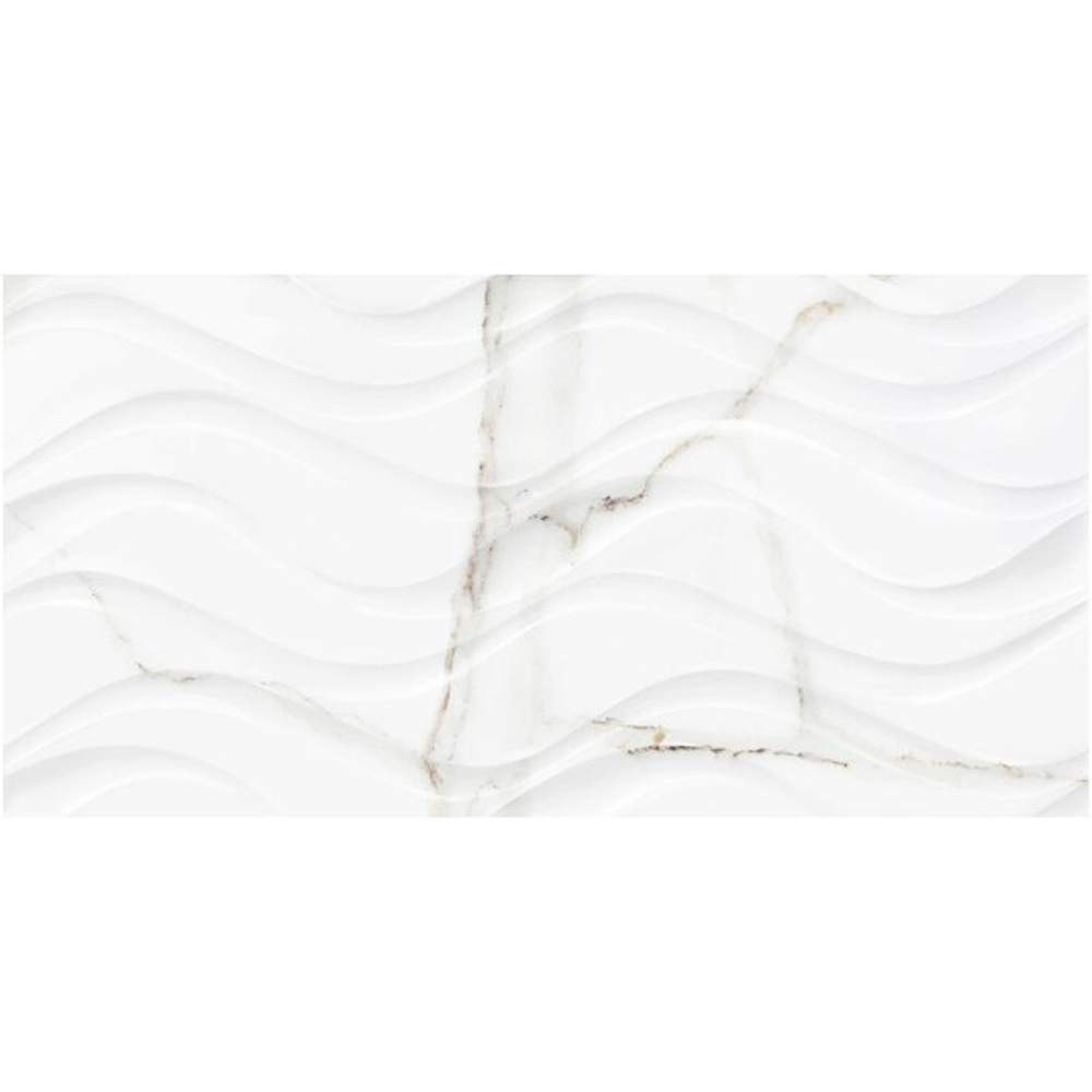 Faianta KAI Delphi Waves, alb, 25 x 50 cm, 9 mm, 1.625 mp/cutie