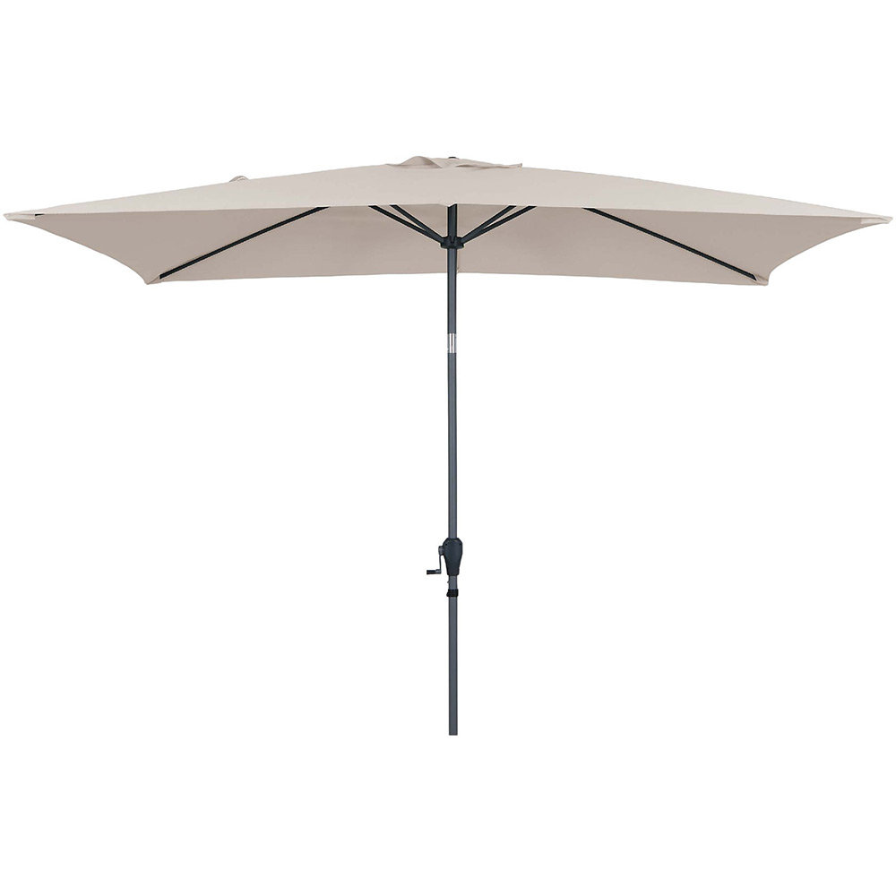 Umbrela gradina inclinabila GOODHOME Kasane, 3 x 2 m, UPF30, deschidere tip manivela, aluminiu si poliester, bej