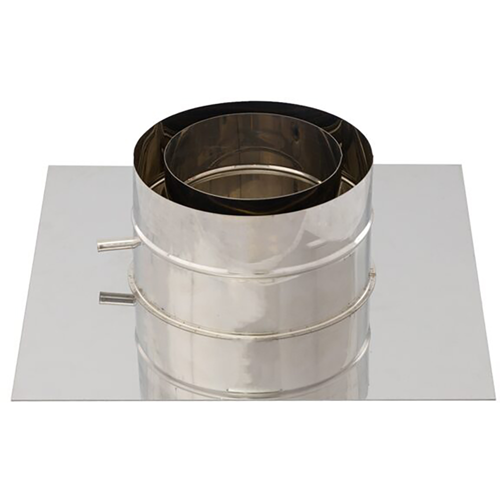 Suport baza fixare sol cos de fum dublu perete VULCANO, diametru 160-220 mm, inox