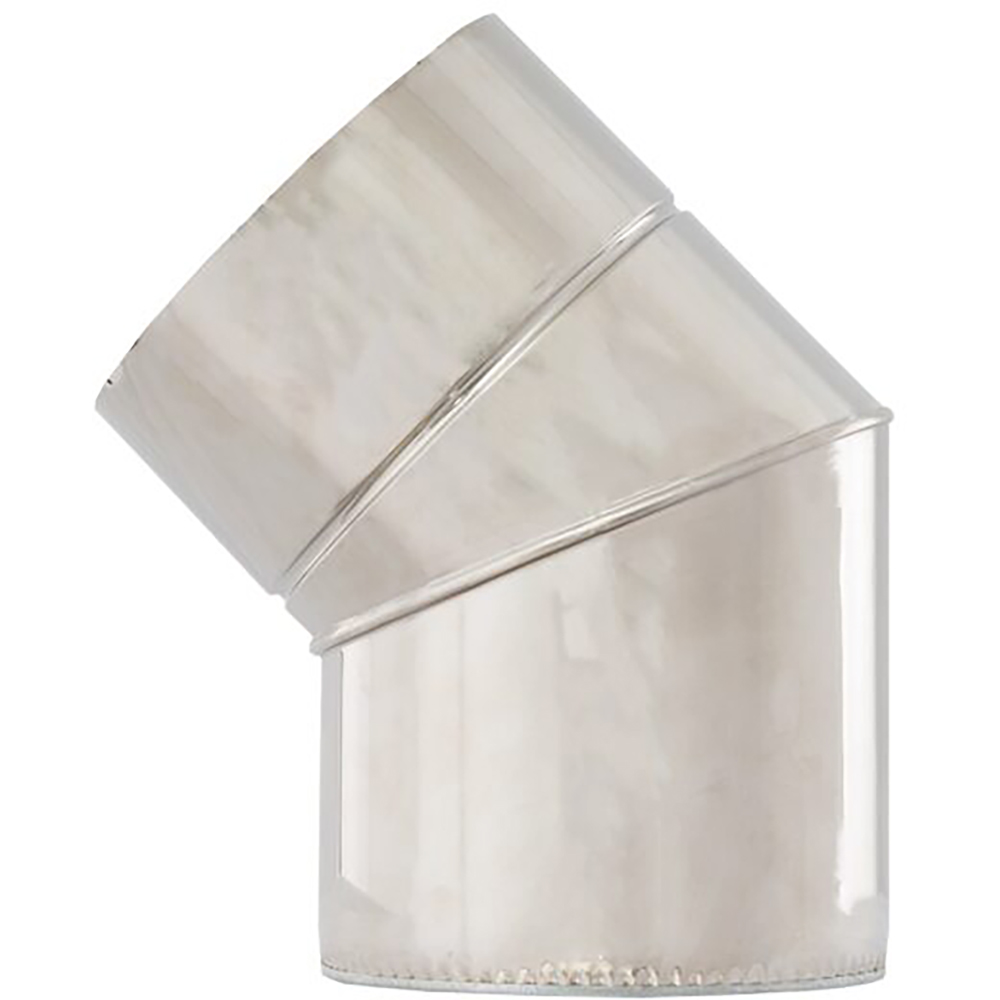 Cot 45 grade cos de fum dublu perete VULCANO, diametru 160-220 mm, inox