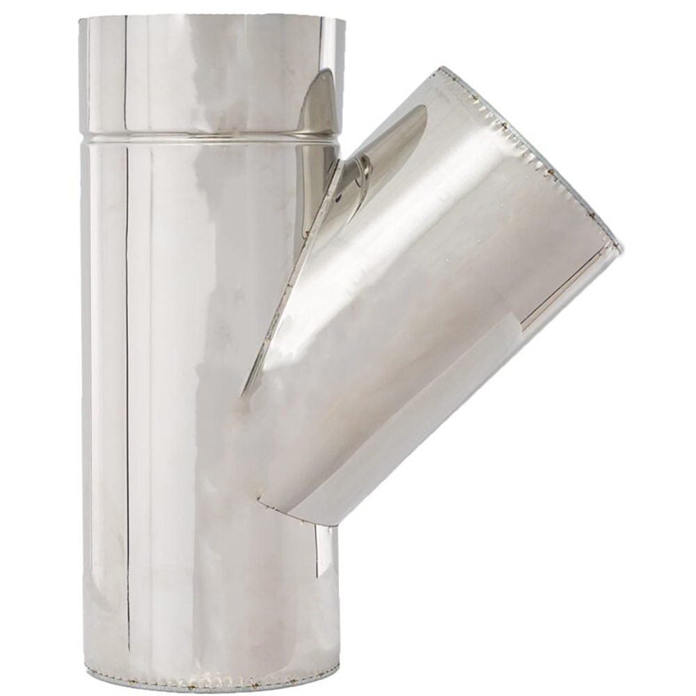 Teu 135 grade cos de fum dublu perete VULCANO, diametru 160-220 mm, inox