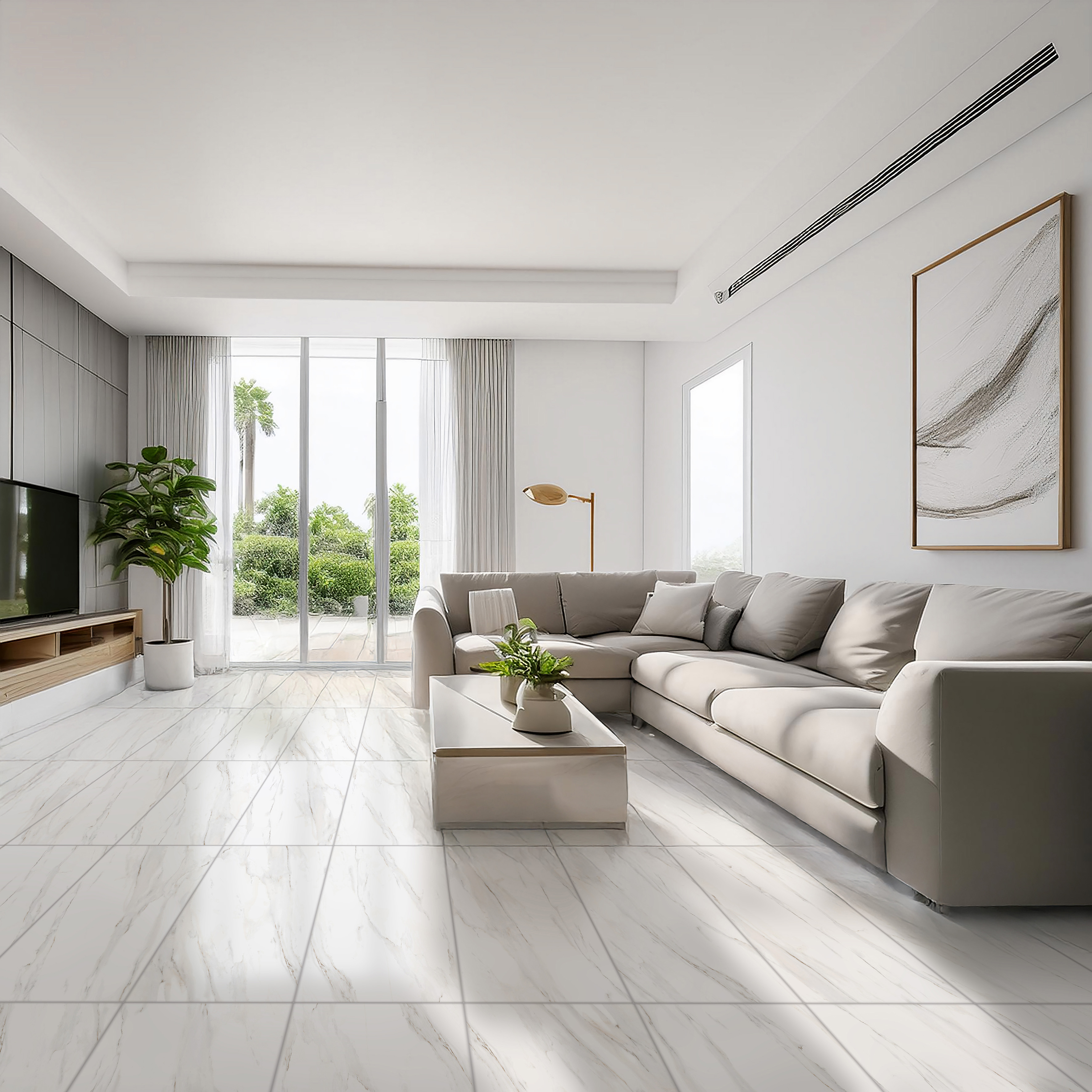 Gresie interior/exterior Aurora, alb, portelanata, 120 x 60 cm, 1.44 mp/cutie, PEI 4
