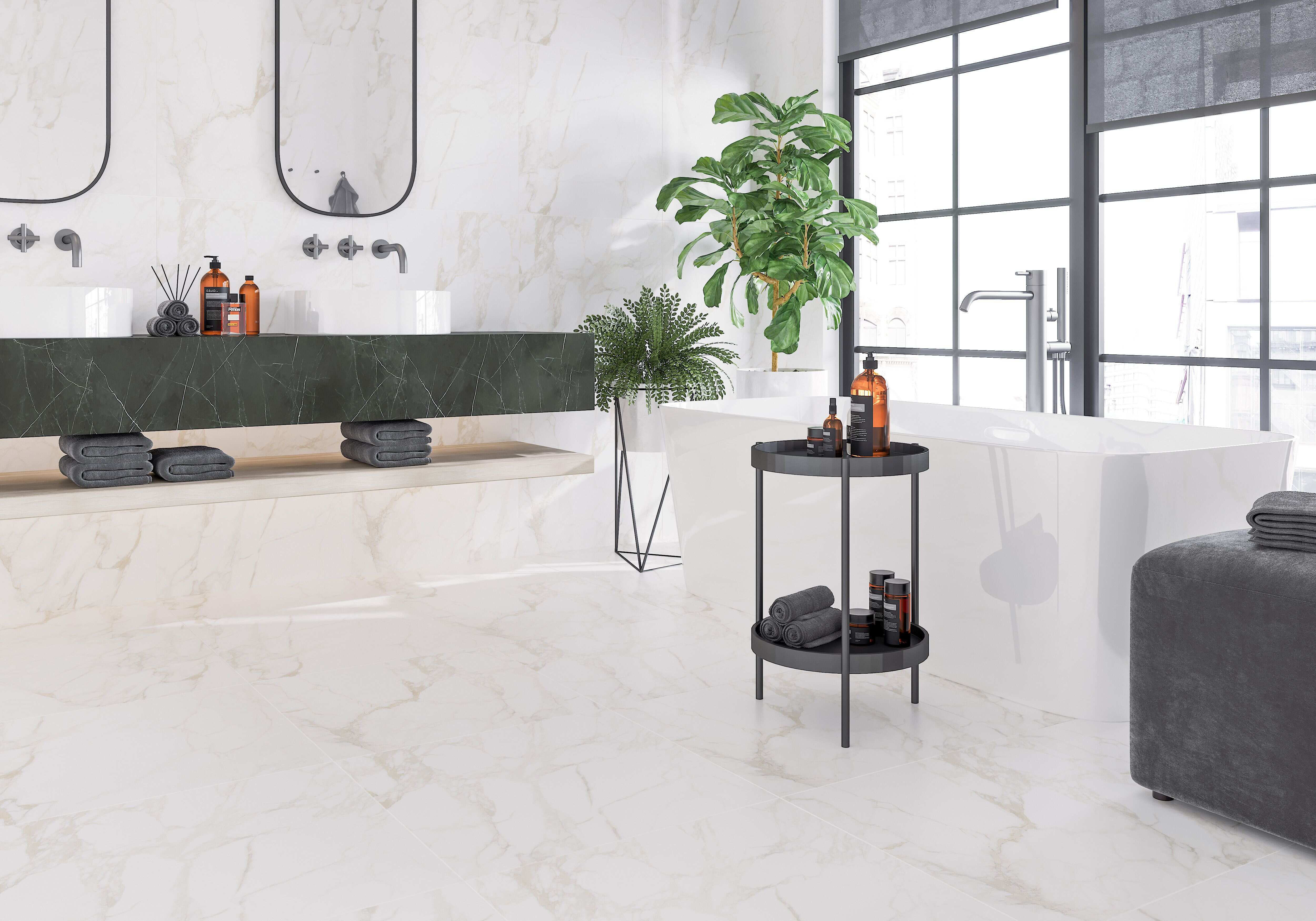 Gresie Imperial, alb, 120 x 60 cm, 1.44 mp/cutie