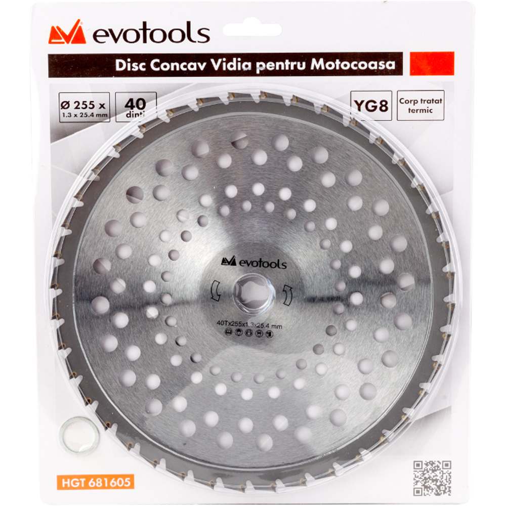 Disc vidia concav motocoasa EVOTOOLS, otel, 250mm