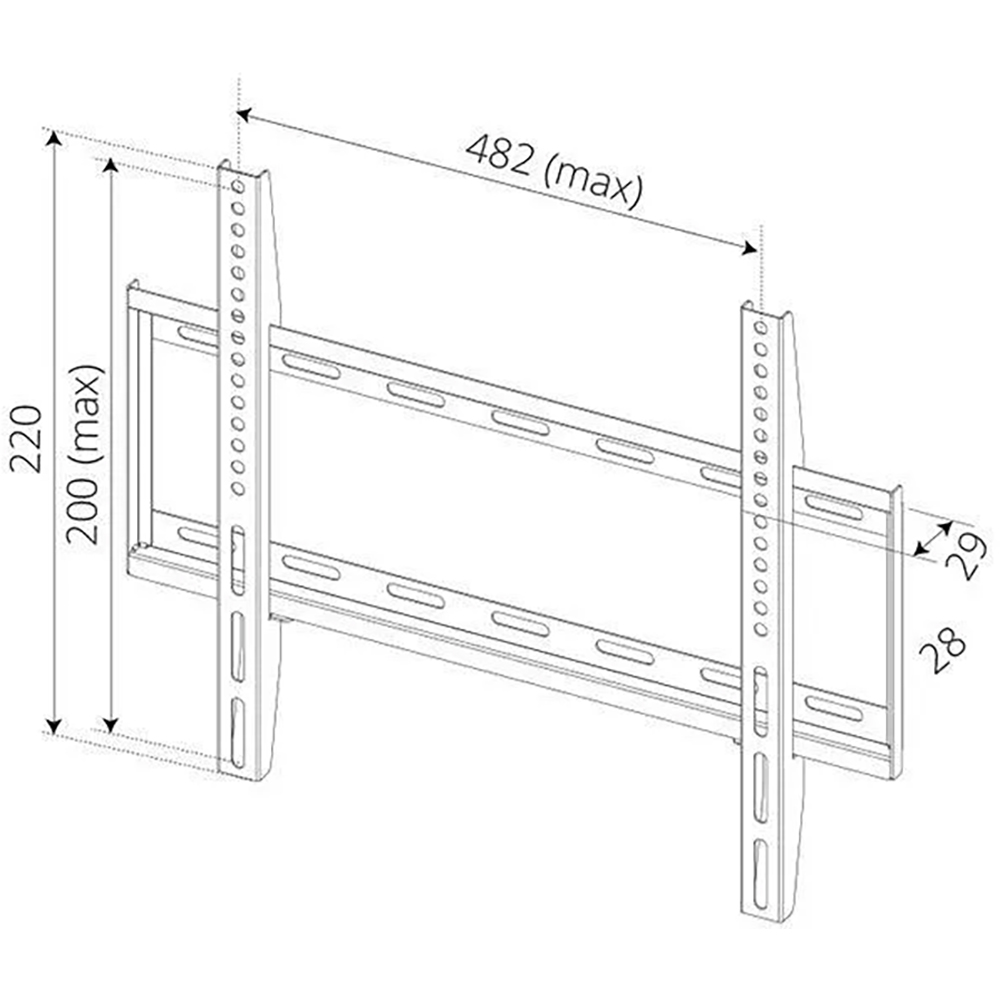 Suport TV perete ENTAC 450E, fix, pana la 65", 40kg, negru