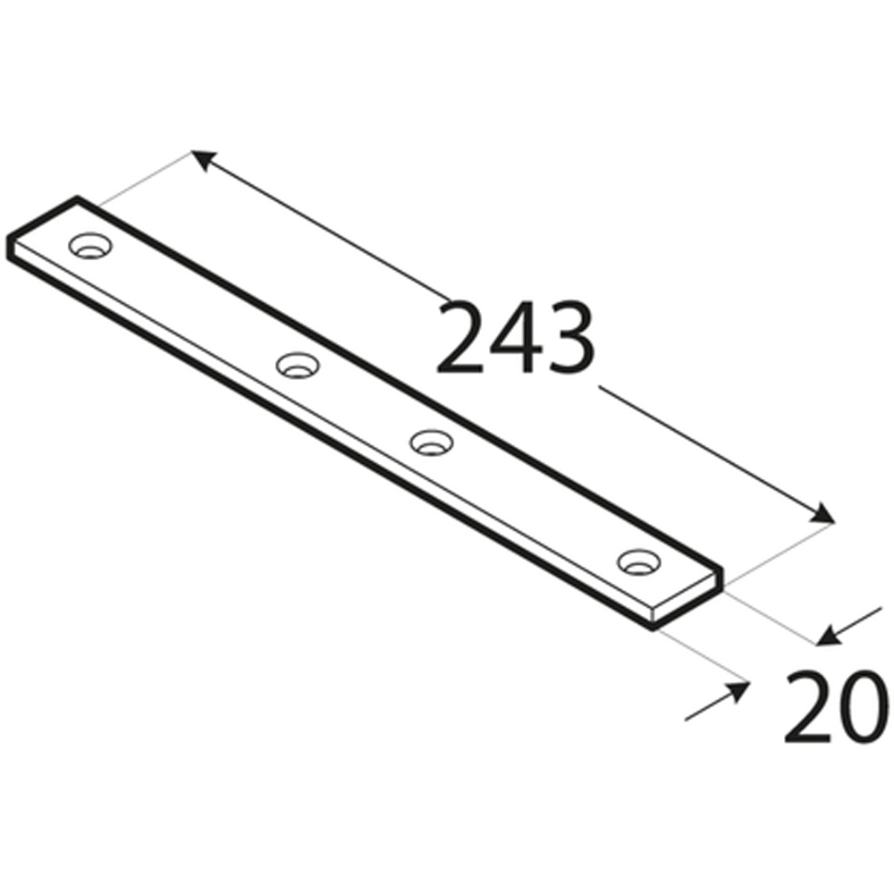 Conector ingust DMX 4456, otel, 243 x 24 x 4 mm