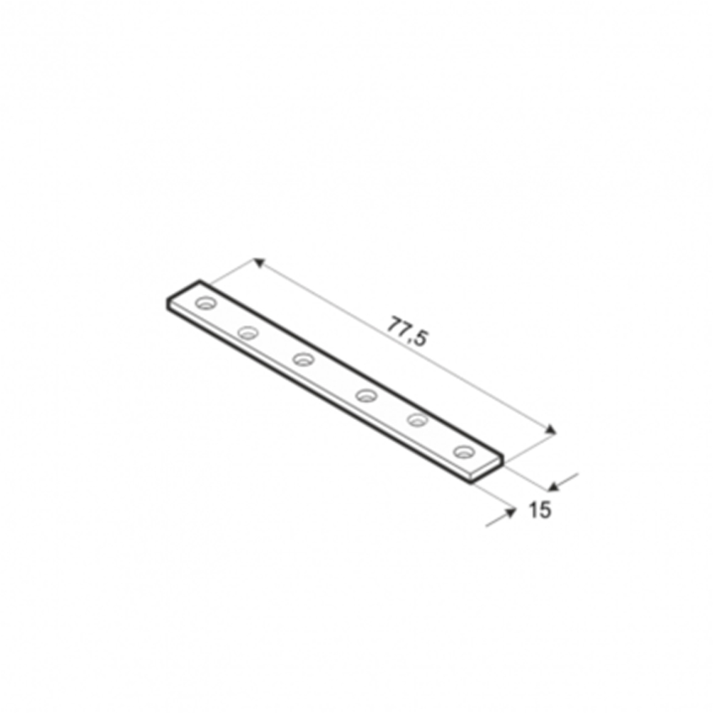 Conector ingust DMX 4452, otel, 78 x 15 x 1.5 mm