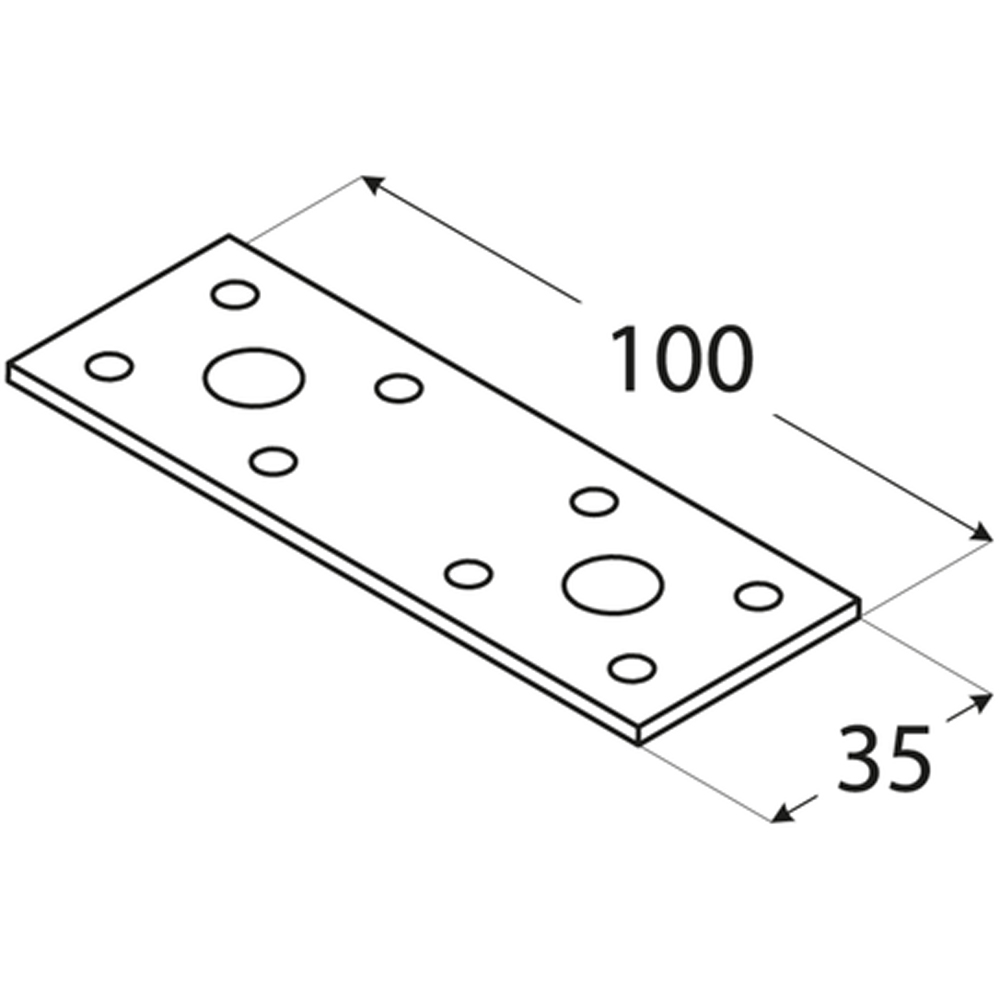 Conector plat DMX 4471, otel, 100 x 35 x 2.5 mm