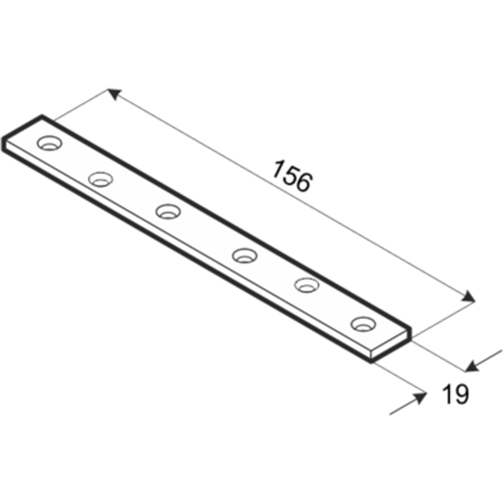 Conector plat DMX 448661, otel, 156 x 19 x 2 mm