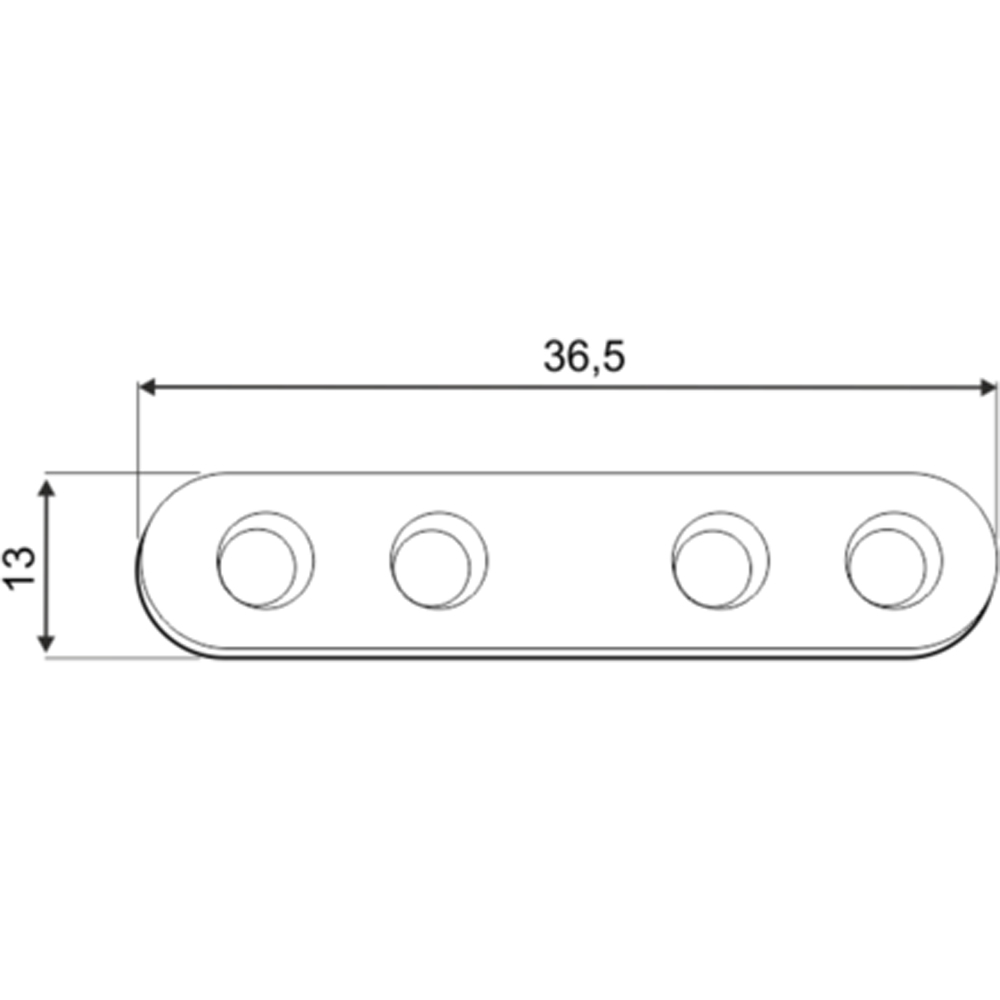 Conector plat 36 DMX 4483114, otel, 36.5 x 13 x 4 mm