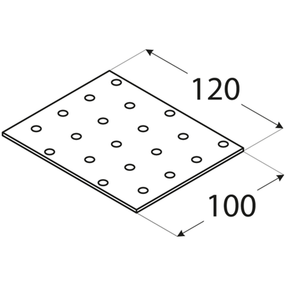 Placa perforata DMX 4431, otel, 100 x 120 x 2 mm