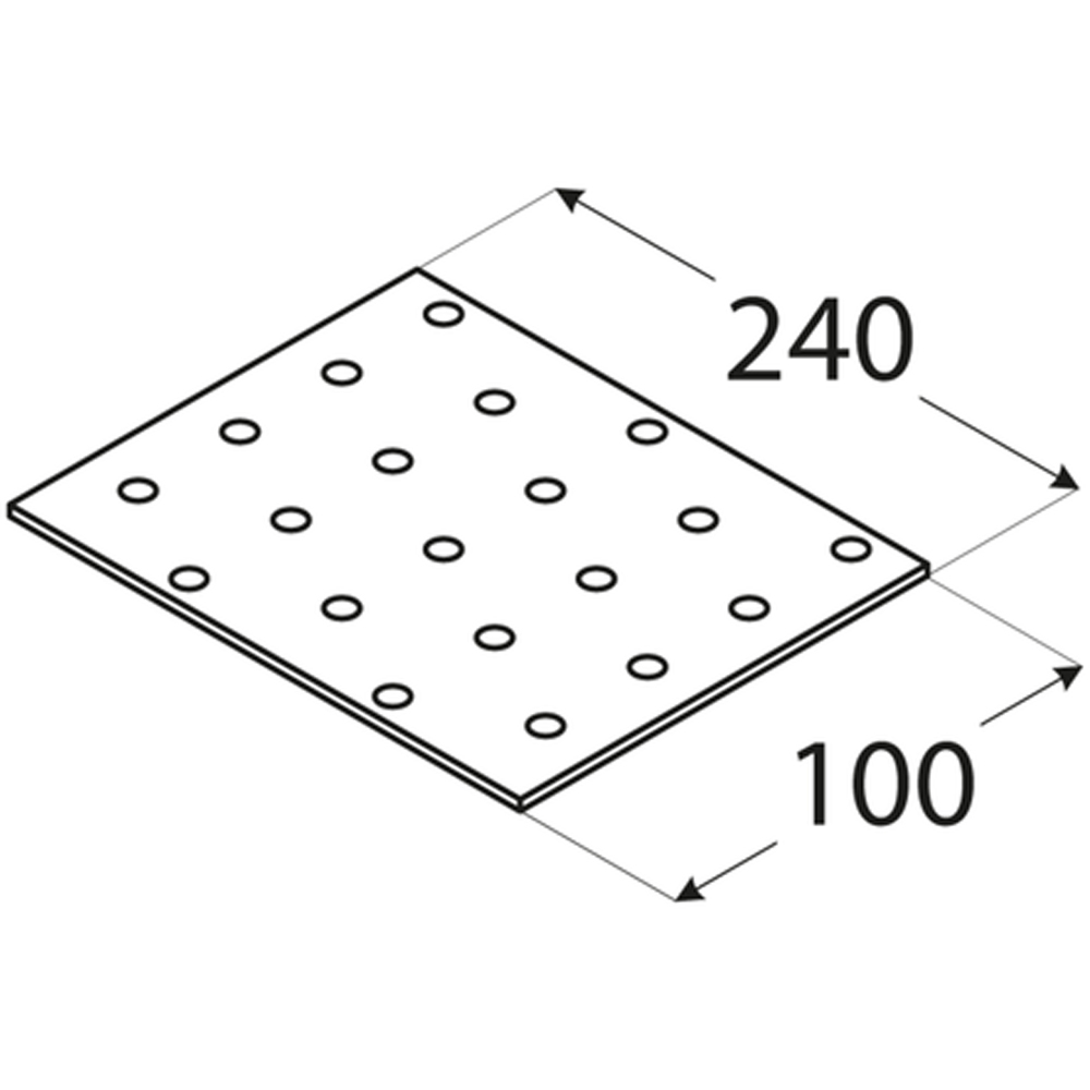 Placa perforata DMX 4413, otel, 240 x 100 x 2 mm