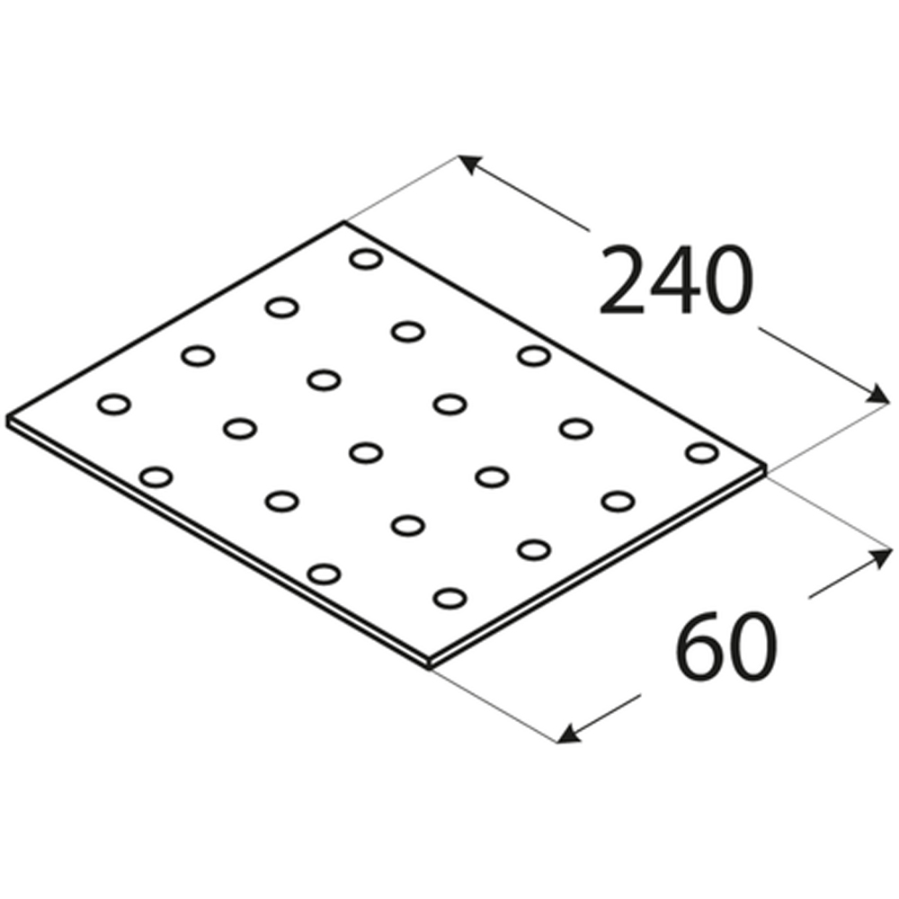 Placa perforata DMX 4408, otel, 240 x 60 x 2 mm